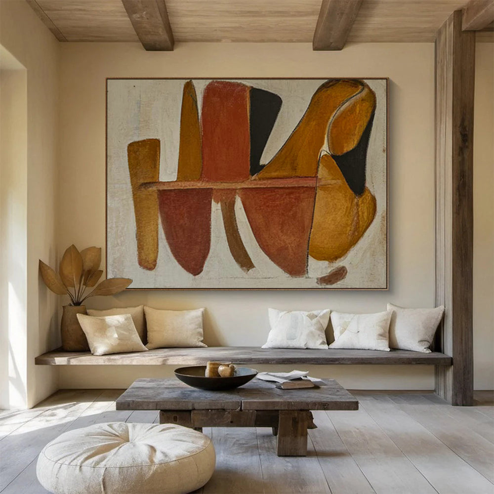 Brown - Black Geometric Abstract Art for Contemporary Art Galleries DLZ2478