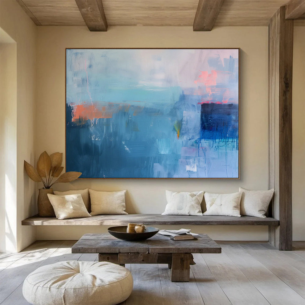 Blue - Toned Abstract Composition Art for Modern Lounge Bar DLZ2862