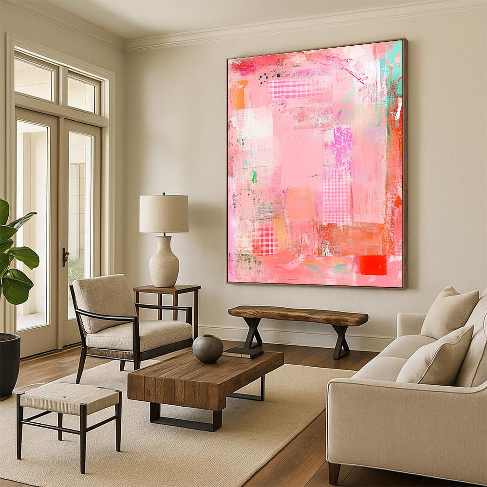 Pink Patchwork Abstract for Girly Bedroom & Fashion Boutique STSC830