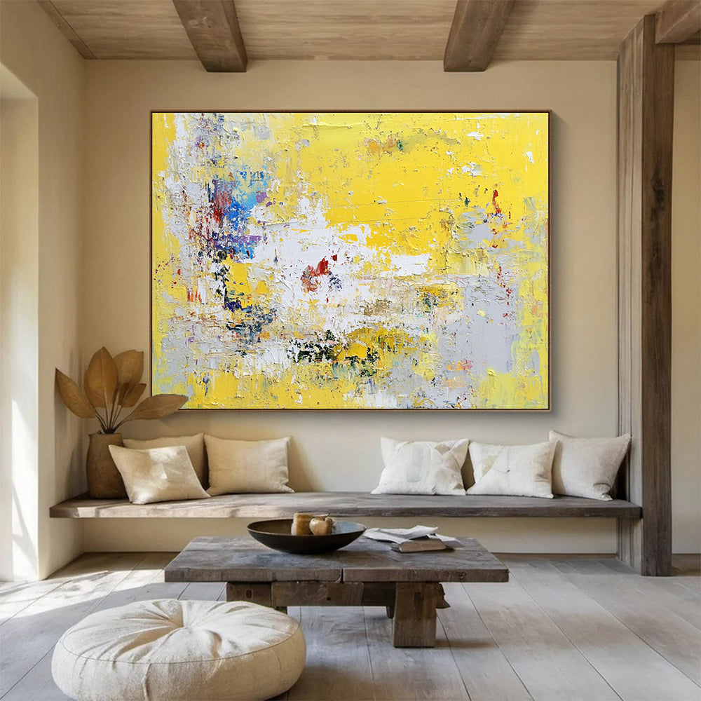 Yellow Abstract Chaos Art for Modern Café & Creative Studio SC370