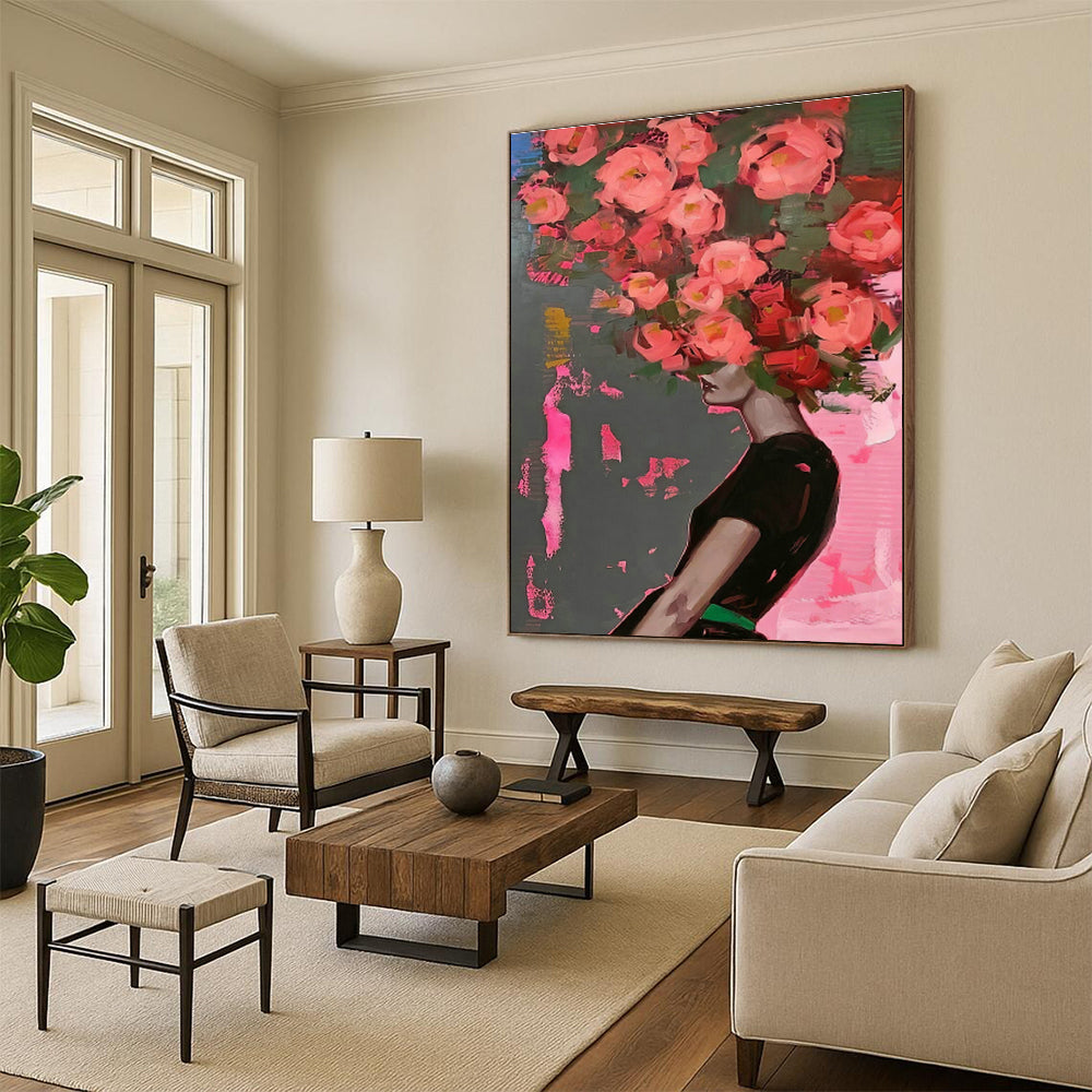 Flower Head Abstract Art for Living Room & Bedroom DLZ0458