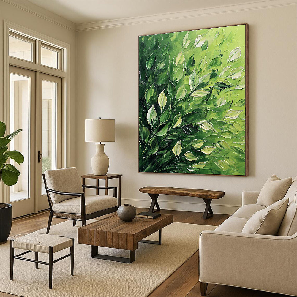 Green Leafy Texture Art for Botanical Café & Nature - Lover's Home Office STSC1310