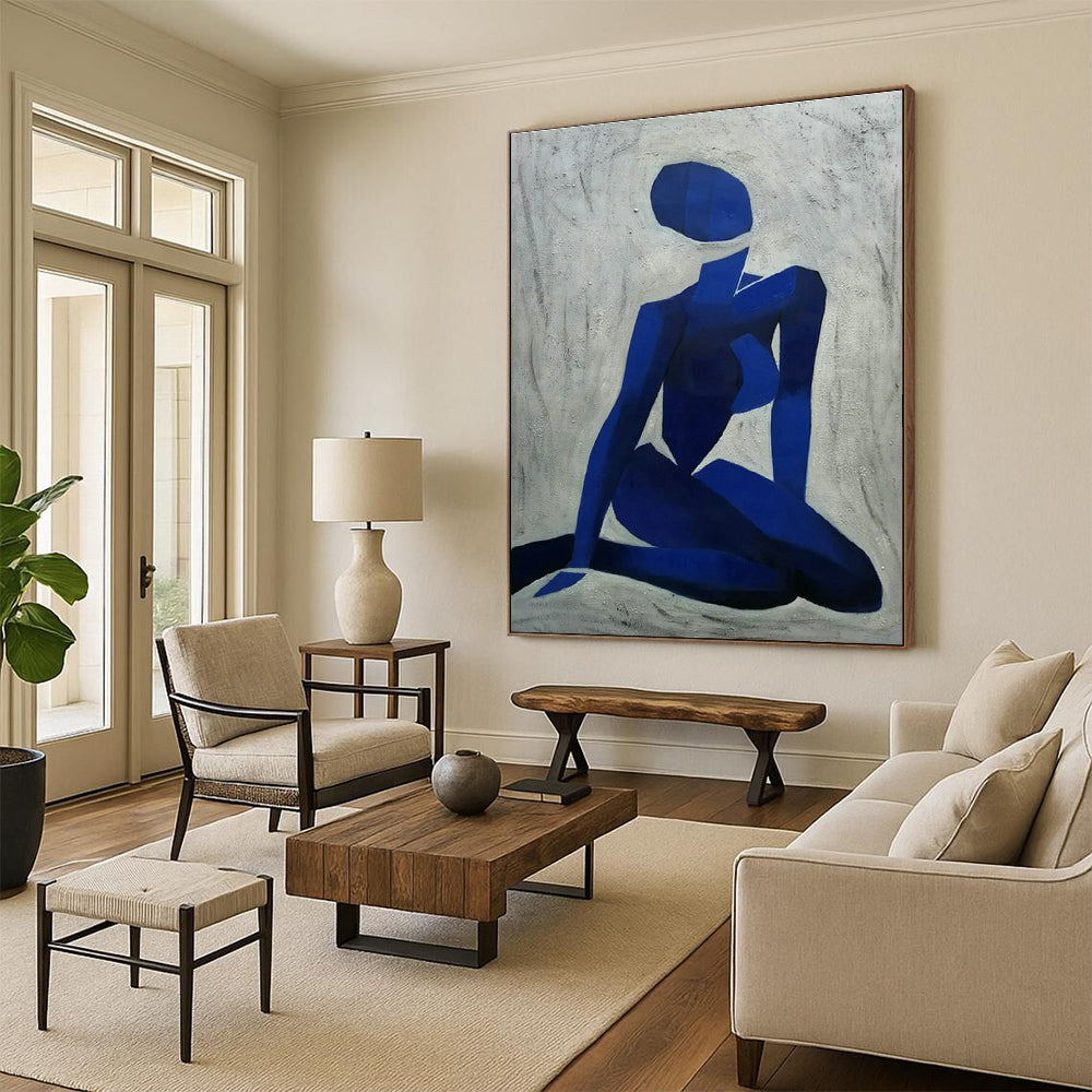 Blue Abstract Figure Art for Modern Dance Studio & Art - Themed Café DLZ1791