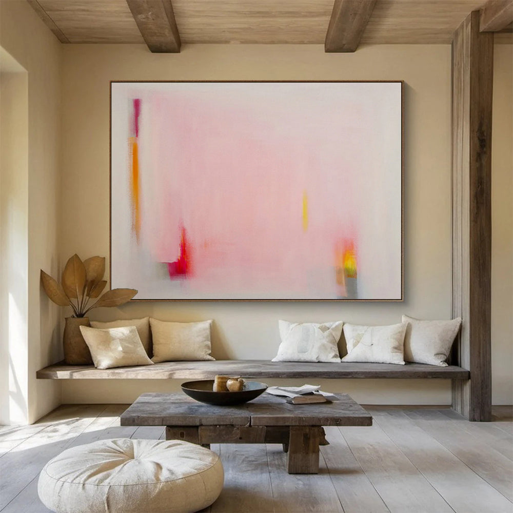 Light - Pink Minimalist Abstract Art for Delicate Guest Rooms DLZ2441