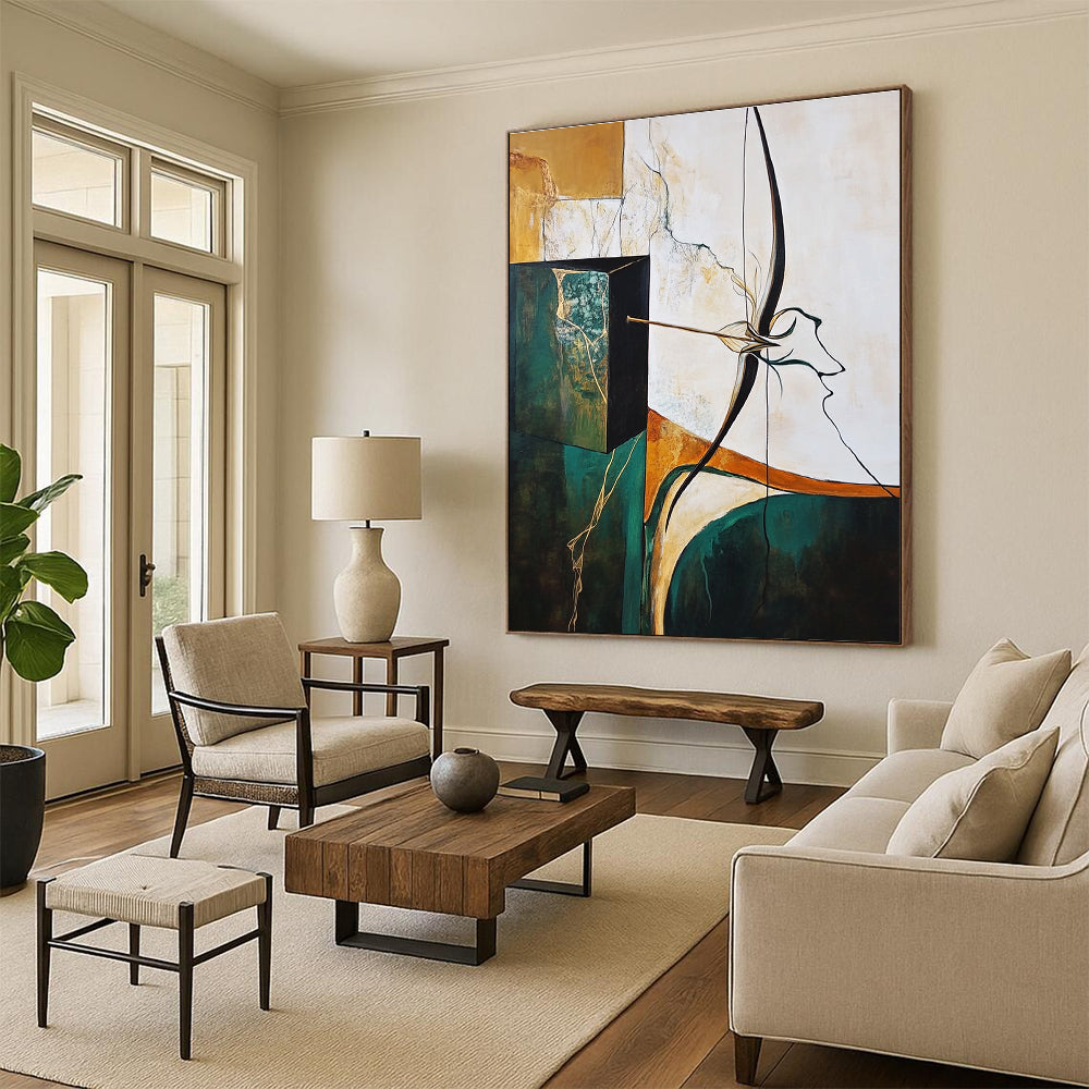 Surreal Abstract Composition for Bohemian Living Room & Artistic Studio STSC637