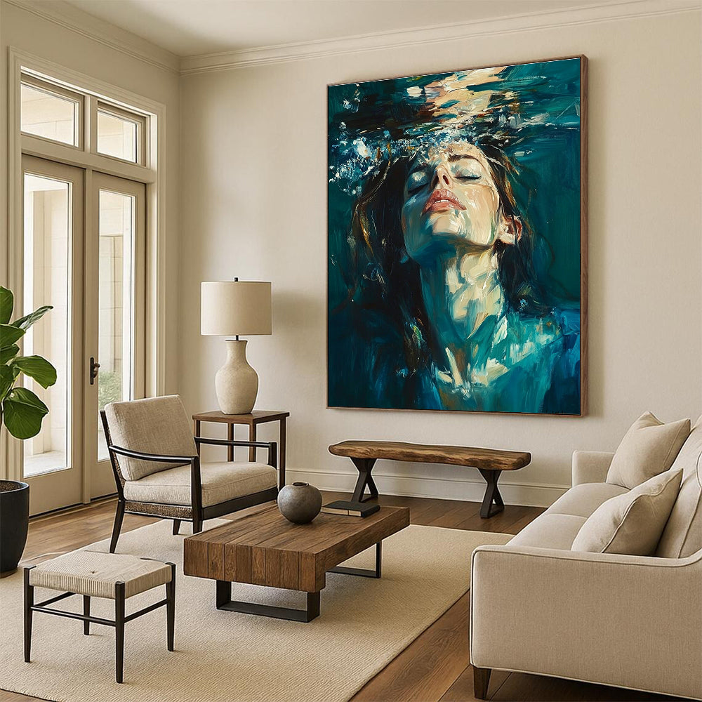 Woman Emerging from Water for Coastal Home Entryway & Beachfront Art Gallery STSC179