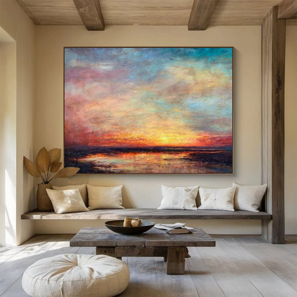 Vivid Sunset Sea View Art for Beachfront Bar Rooftop Decks DLZ3160