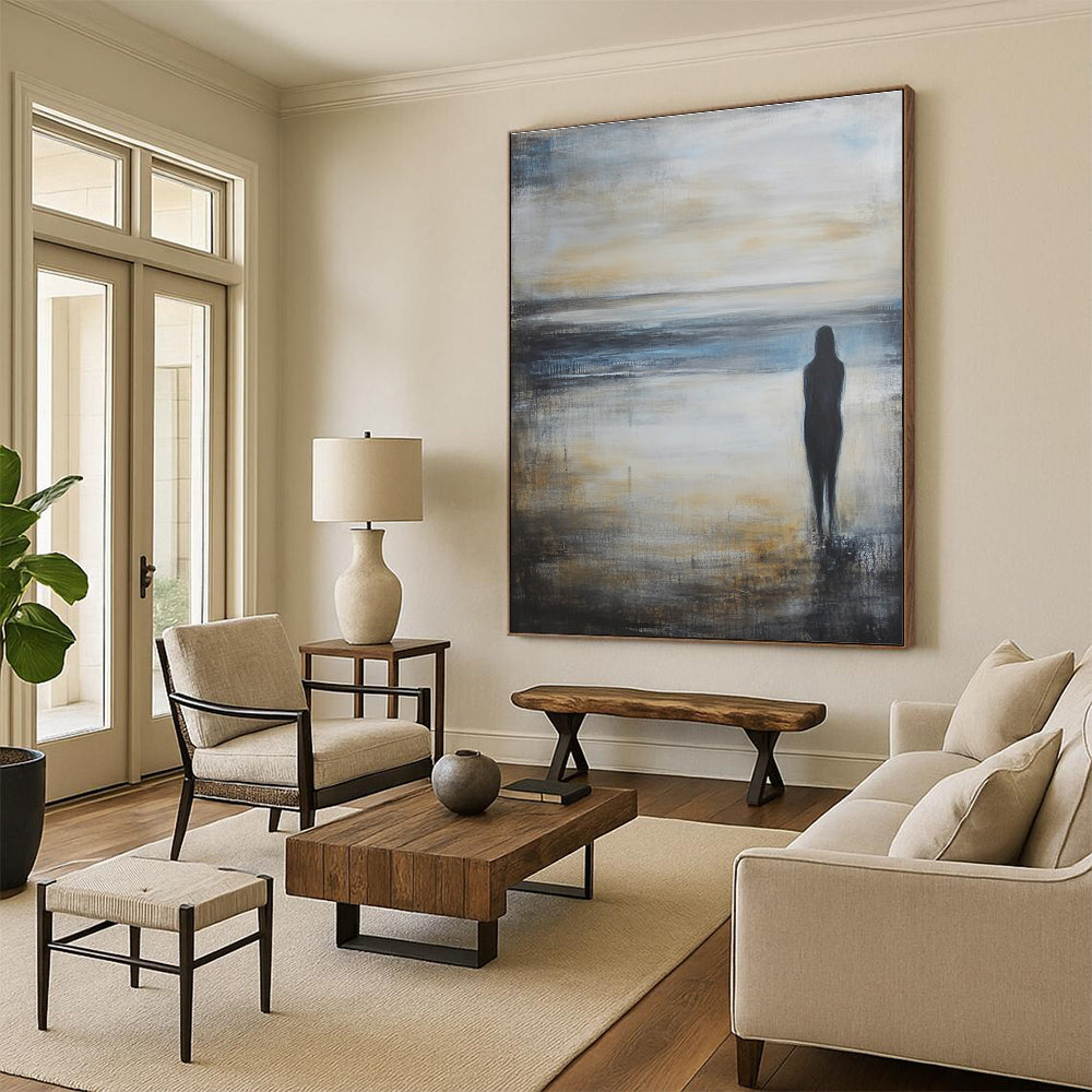 Figure by the Sea for Thought - Provoking Library & Serene Meditation Room STSC586