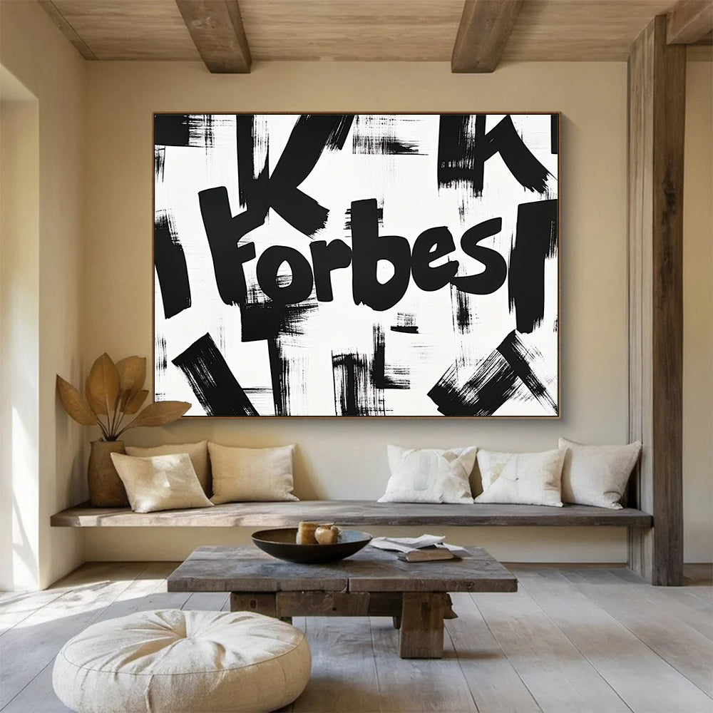 “Forbes” Brush Strokes Art for Corporate Office Lobby & Business - Themed Bar SC469