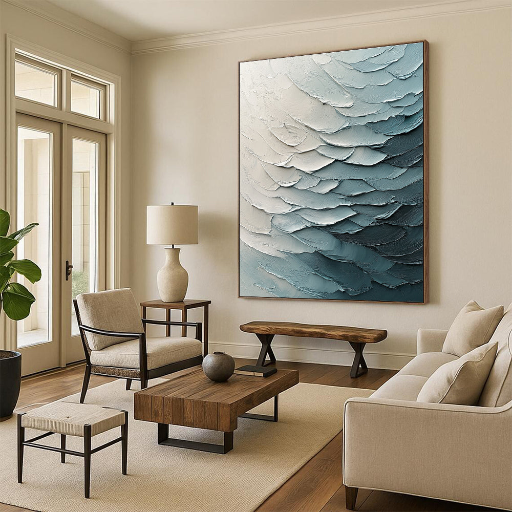 Textured Blue Layers for Modern Bathroom & Serene Home Office STSC204