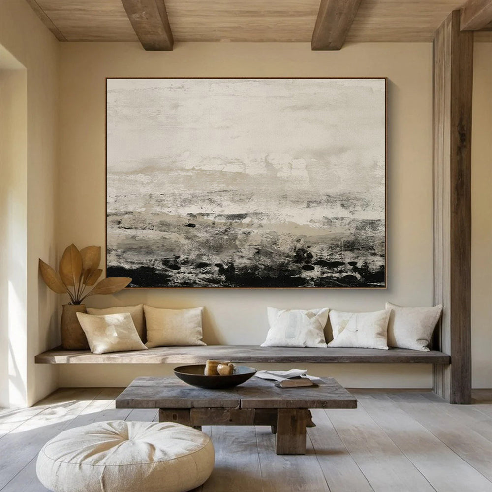 Grey - Black Abstract Landscape Art for Industrial - Chic Loft DLZ2829