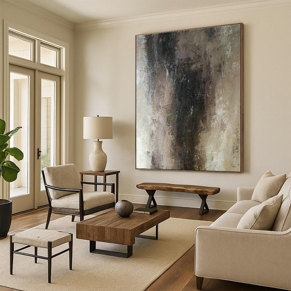 Brown - Grey Abstract Art for Living Room & Study DLZ0557