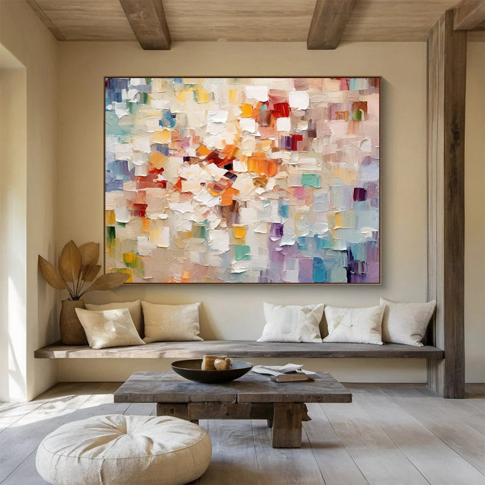 Colorful Block Abstract Art for Contemporary Art Gallery Feature Walls DLZ3246
