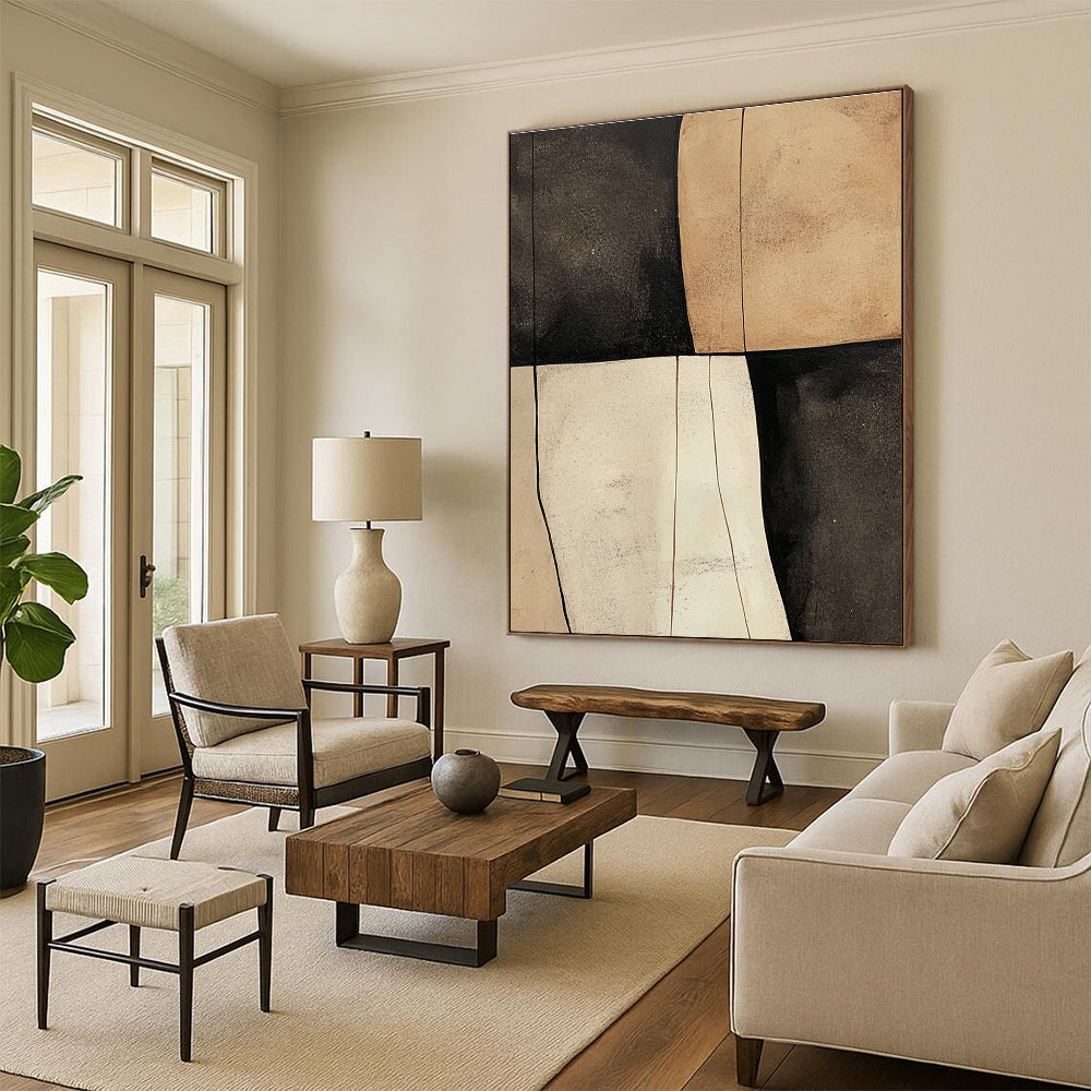 Neutral Geometric Blocks for Minimalist Studio & Serene Meditation Room STSC627