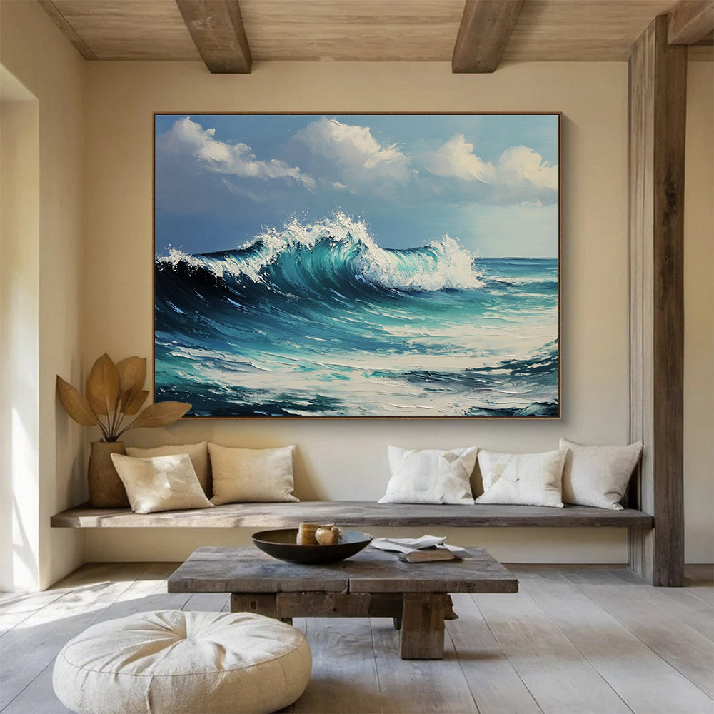 Energetic Seascape Art for Nautical Office & Beachfront Bar SC602