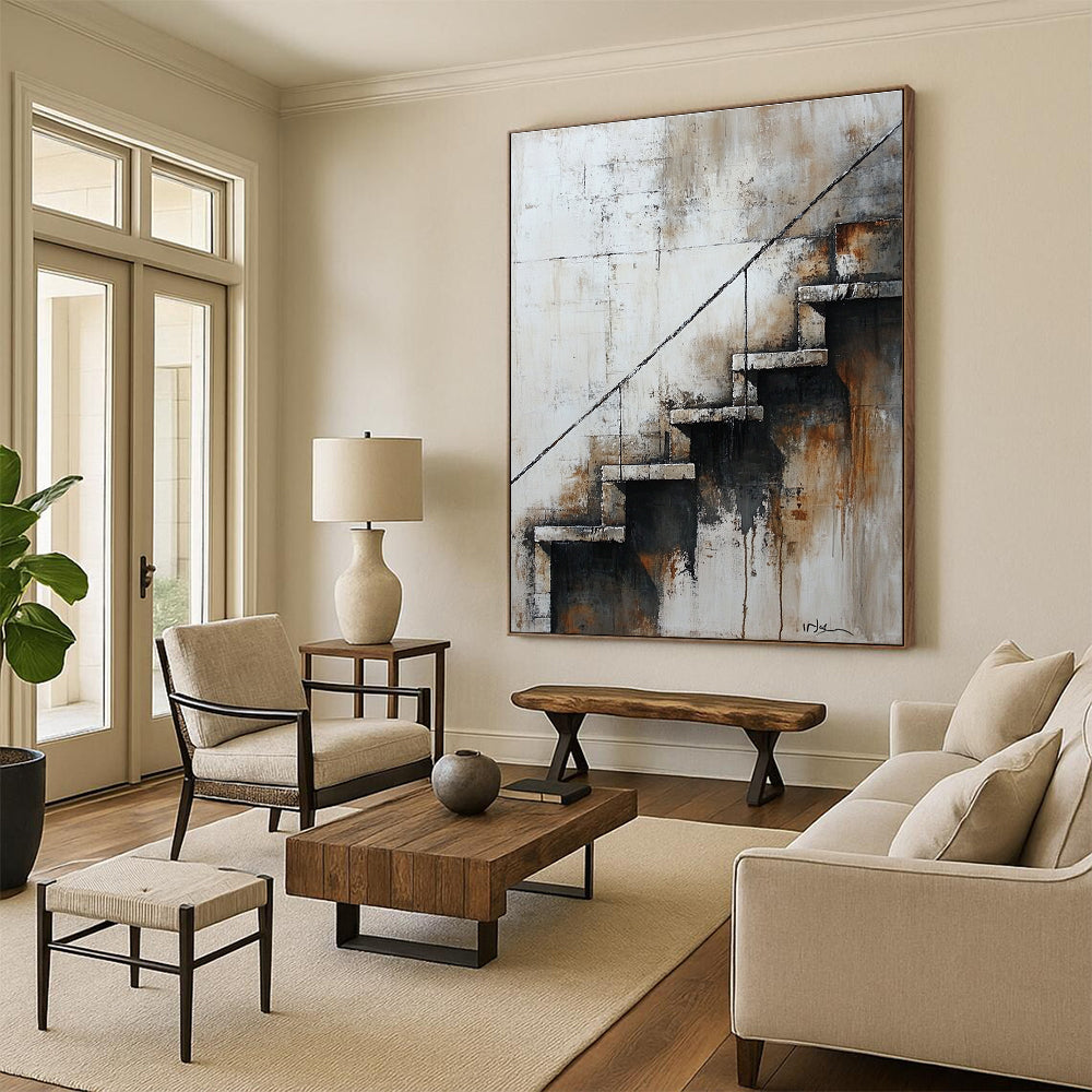 Abstract Staircase for Industrial - Style Home & Art - Inspired Studio STSC194