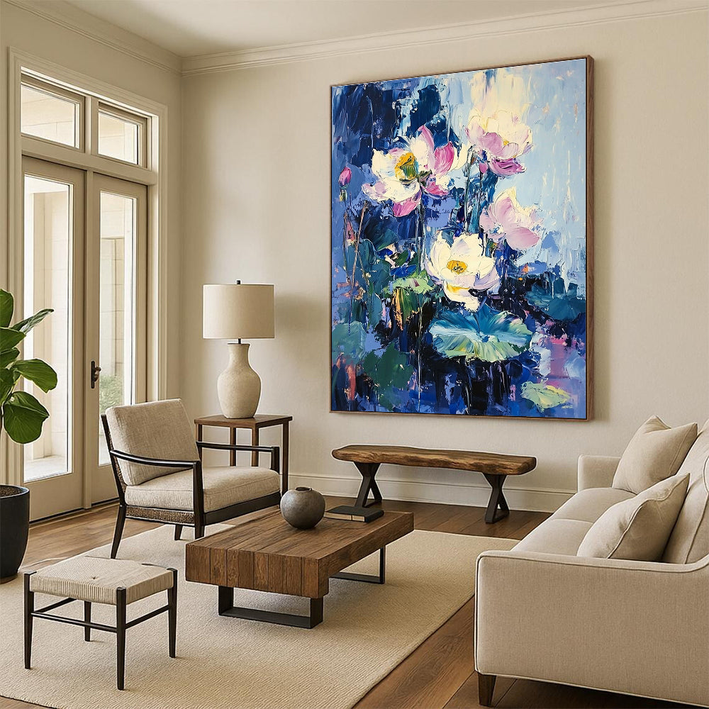 Impasto Lotus Flowers for Zen - Inspired Spa & Oriental - Style Home STSC190