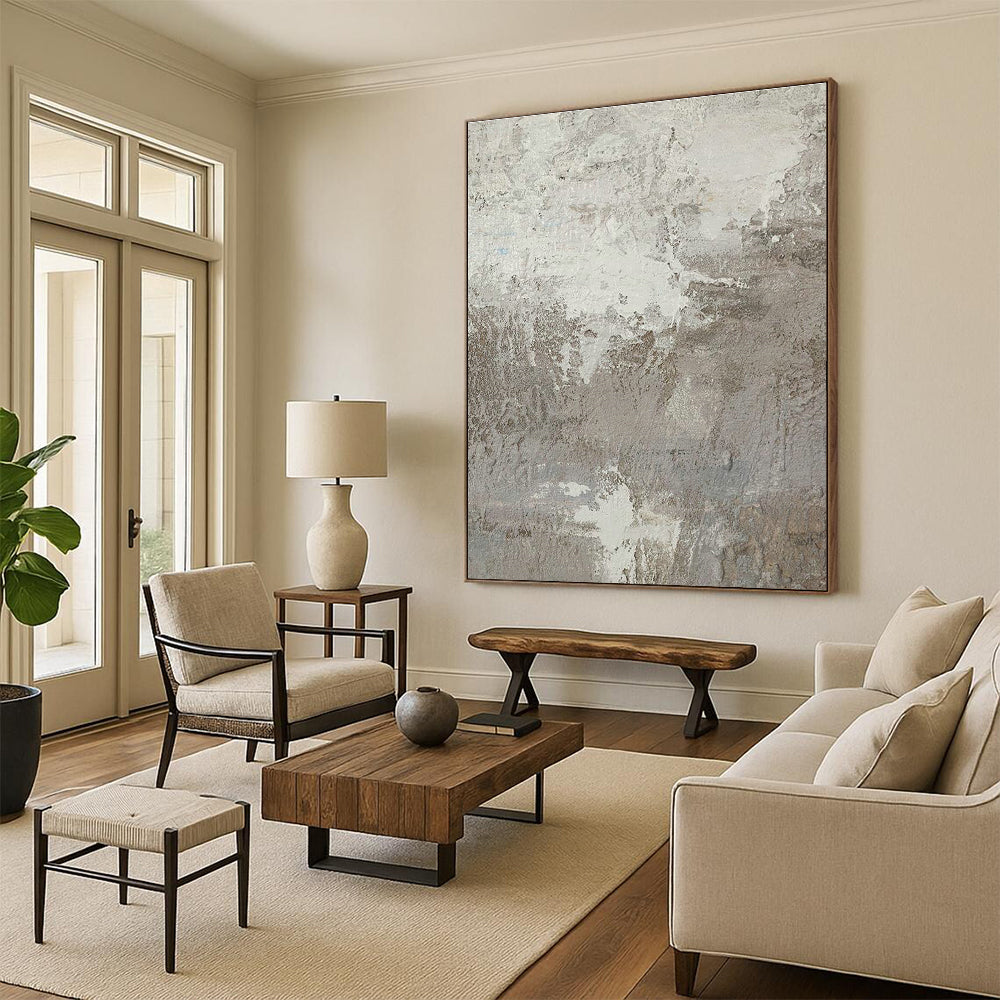 Gray Textured Abstract Art for Industrial Loft & Modern Art Gallery DLZ2200