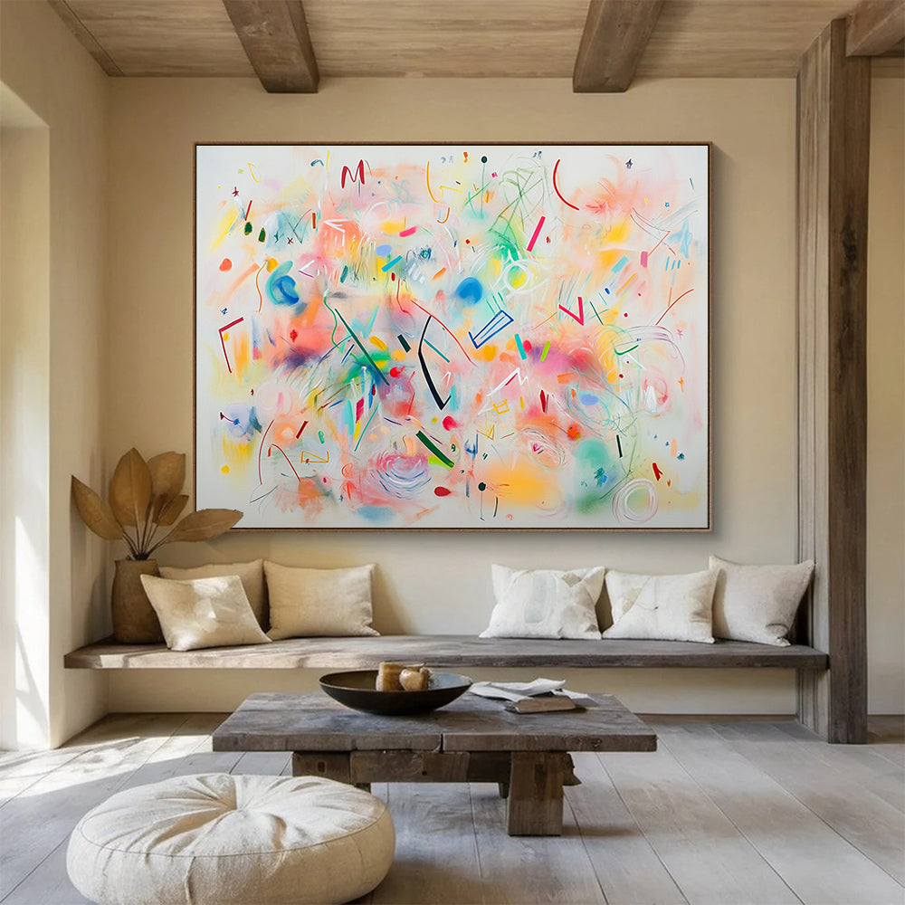 Whimsical Abstract Forms Art for Creative Playroom & Bohemian - Style Café SC476