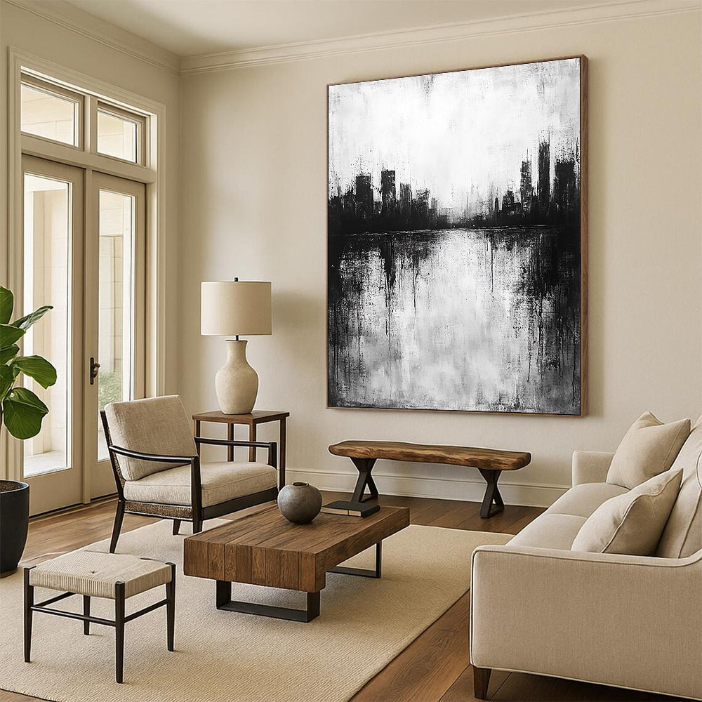 Monochrome City Reflection for Thoughtful Library & Industrial - Style Loft STSC215