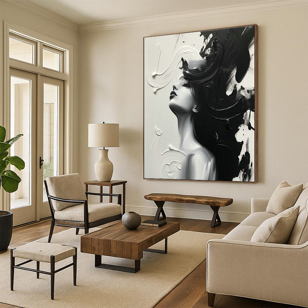 Black - and - White Artistic Portrait for Contemporary Art Gallery & Edgy Home Office DLZ1562