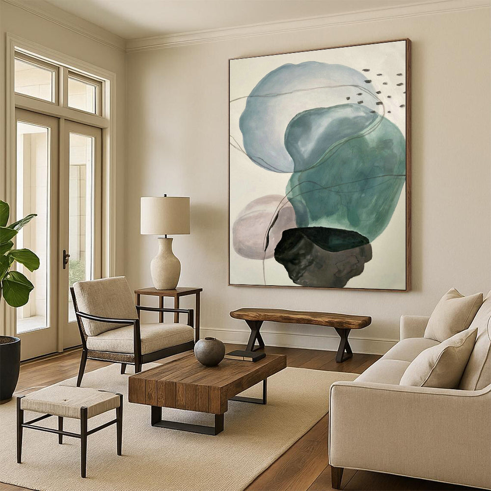 Colorful Ink - Wash Geometric Art for Eclectic Living Room & Modern Boutique Hotel DLZ0757