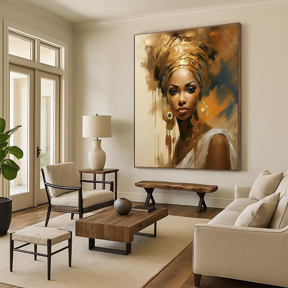 Female Portrait Oil Painting for Elegant Dressing Room & Cultural Center Exhibit DLZ1717