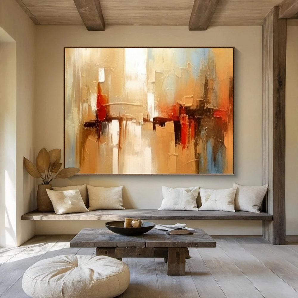 Warm - Toned Urban Abstract Art for Industrial Loft Home Offices DLZ2662
