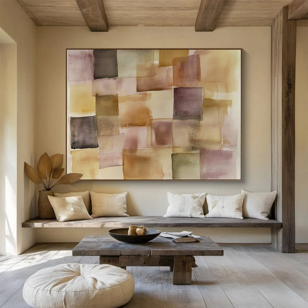 Warm Abstract Art for Bohemian Home & Artisan Café SC619