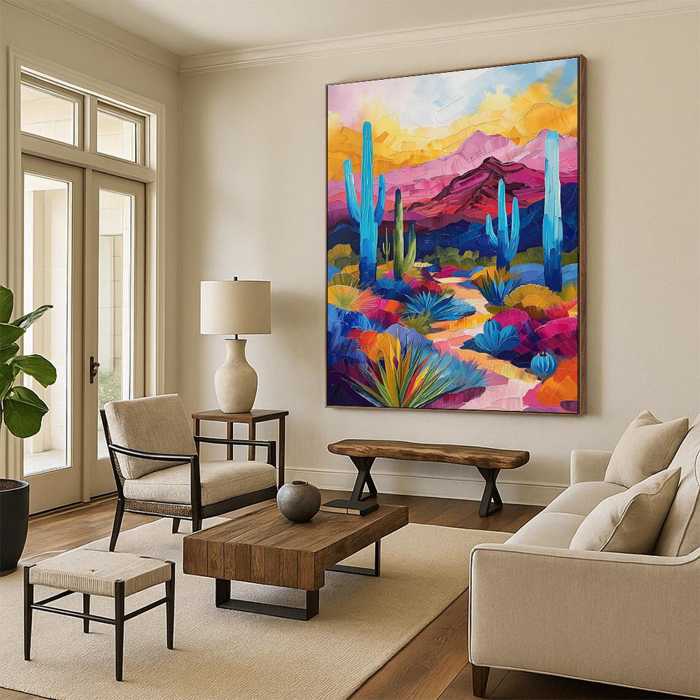 Vibrant Desert Landscape Art for Southwest - Style Home & Adventure - Themed Lounge DLZ2256