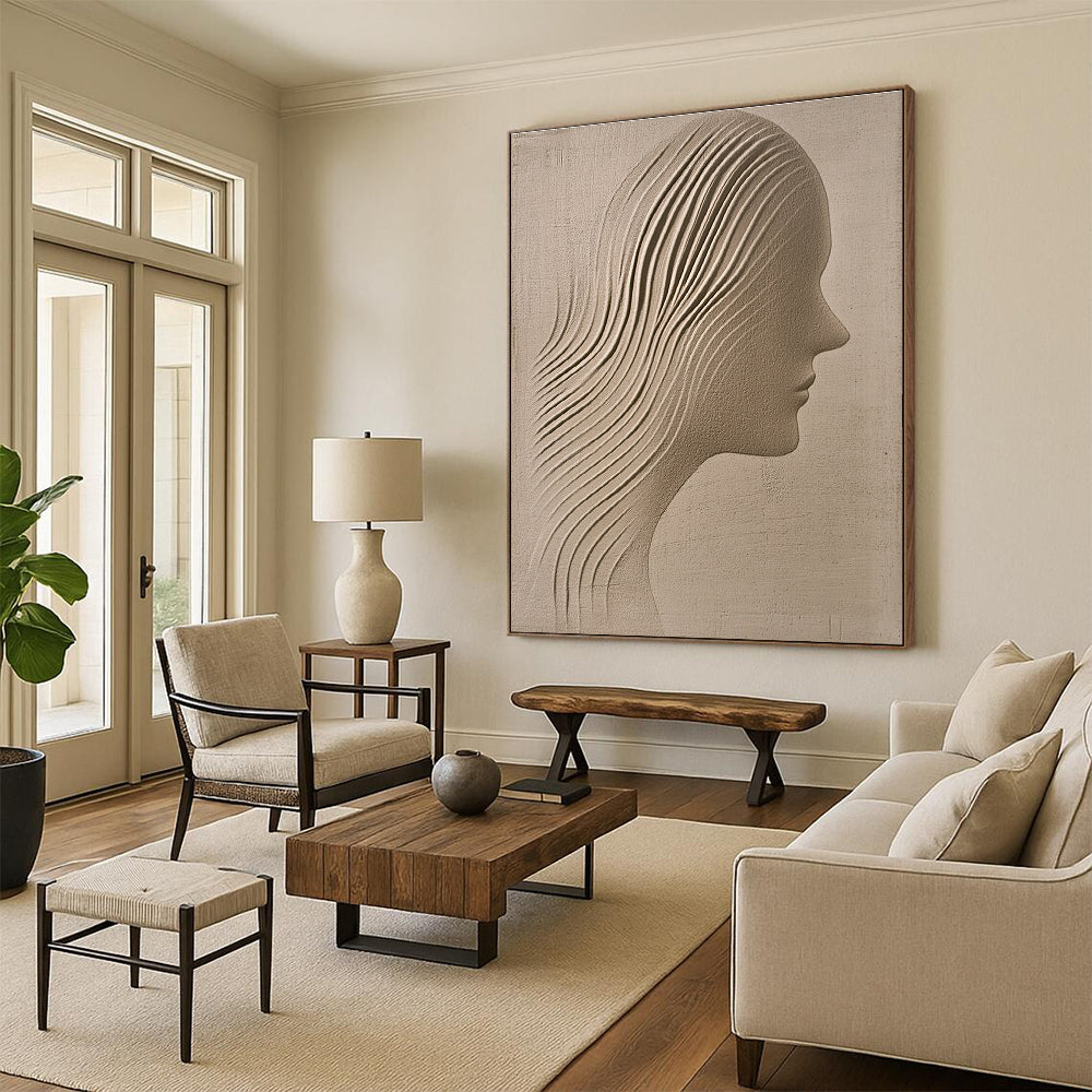 Sculpted Female Profile for Elegant Bedroom & Art Studio Display STSC1213