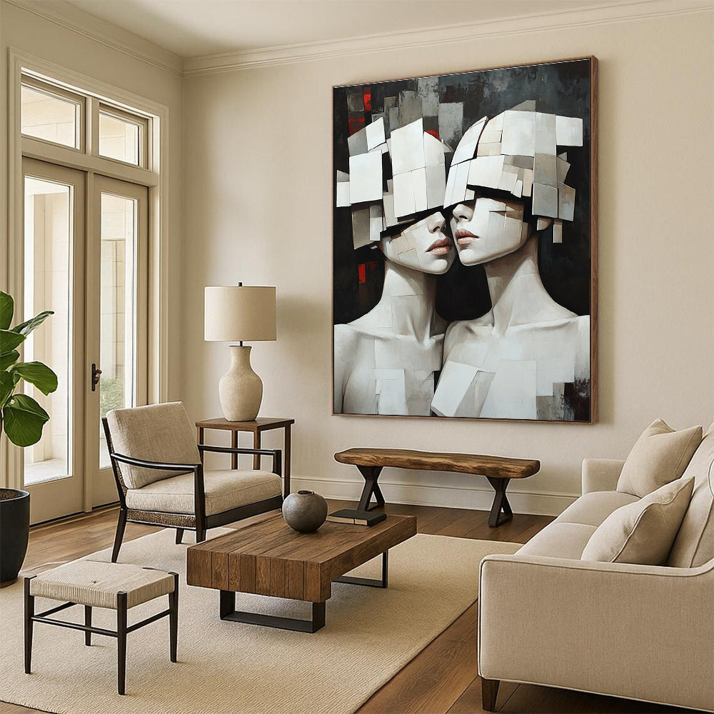 Cubist Figures Thought - Provoking Art for Modern Art Museum & Creative Home Studio STSC1455
