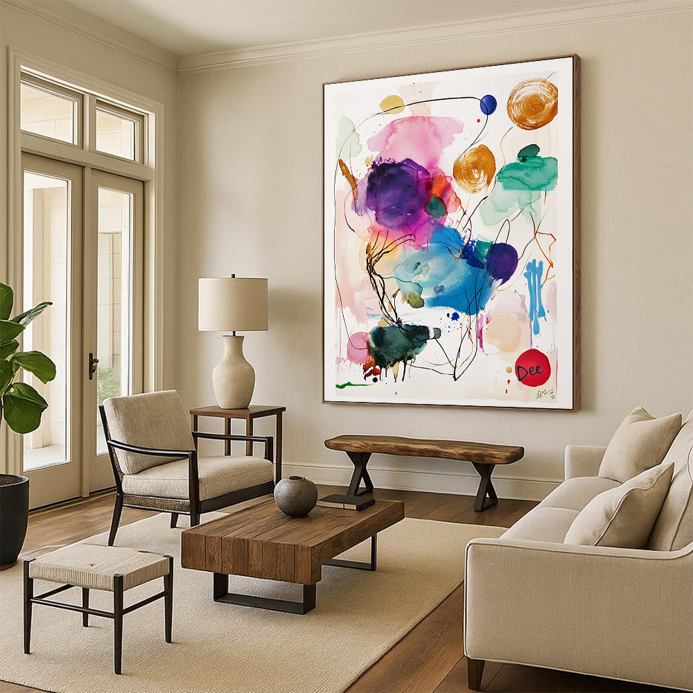 Watercolor Abstract Splashes for Artistic Home Studio & Bohemian Café STSC1046