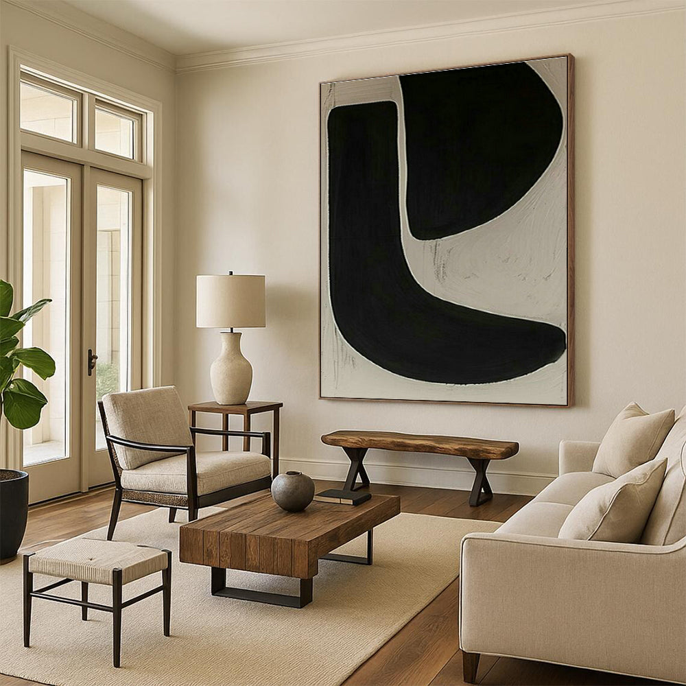 Subtle Curved Line Art for Yoga Studio & Bedroom DLZ2009