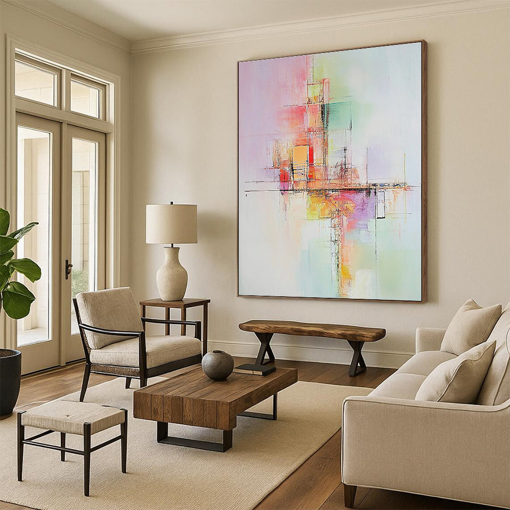 Pastel Geometric Abstract for Bohemian - Style Café & Creative Workshop STSC803