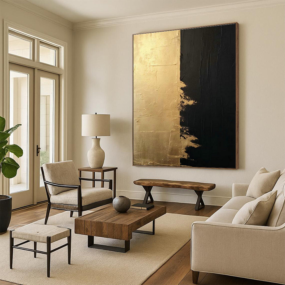 Black - Gold Divided Painting for Living Room & Dining Room DLZ0358