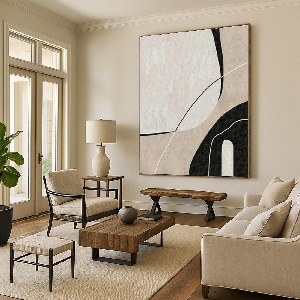 Chic Black - White Curved Art for Boutique & Home Office DLZ2007