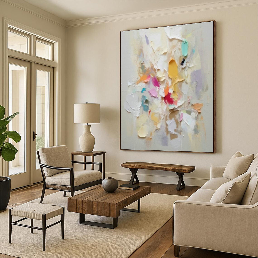 Colorful Thick - Paint Abstract Art for Bohemian Living Room & Art Studio Lounge DLZ0980