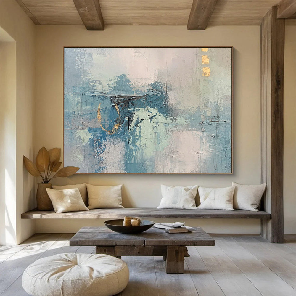 Blue - Gray Abstract Art for Contemporary Art Gallery Exhibition Spaces DLZ3141