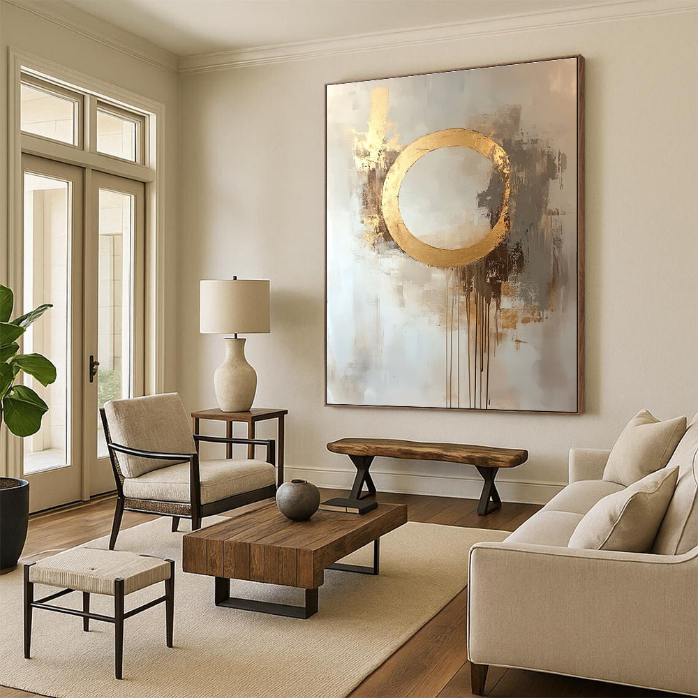Gold Circle Abstract for Modern Living Room & Luxury Hotel Lobby STSC170