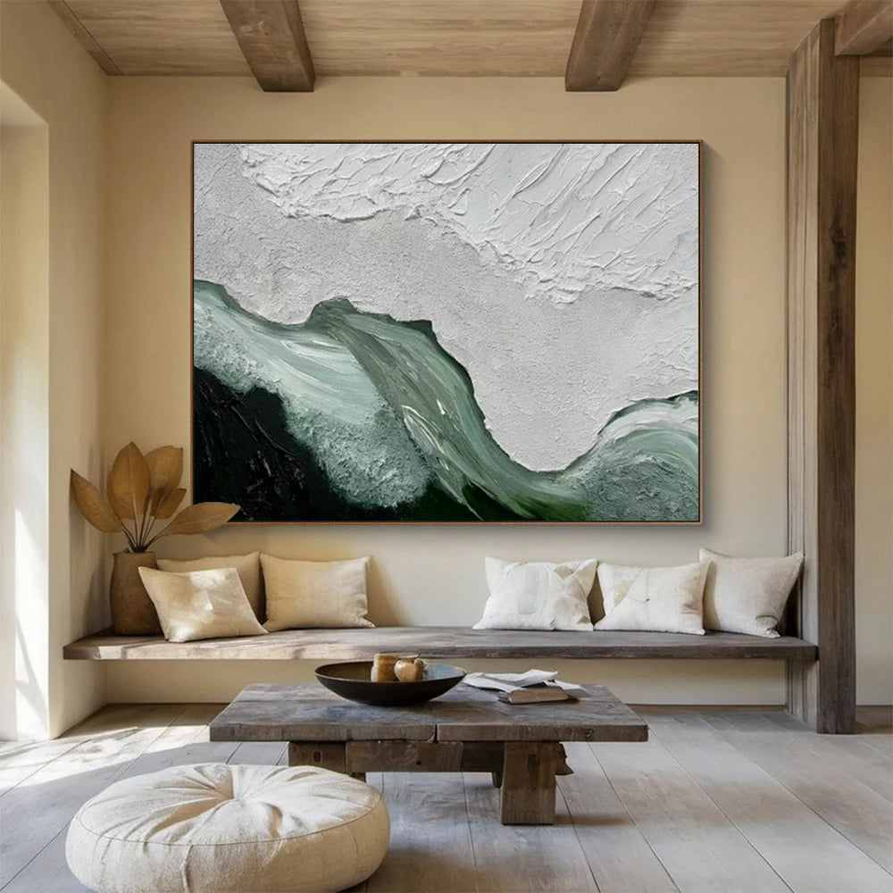 White Textured Abstract Art for Calm Office Break Rooms DLZ3128
