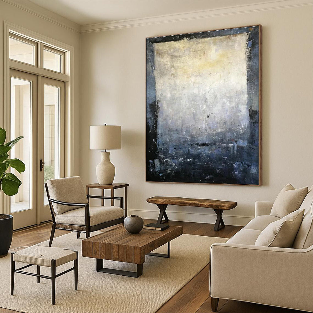 Gray - White Abstract Square Art for Library & Hallway DLZ2277