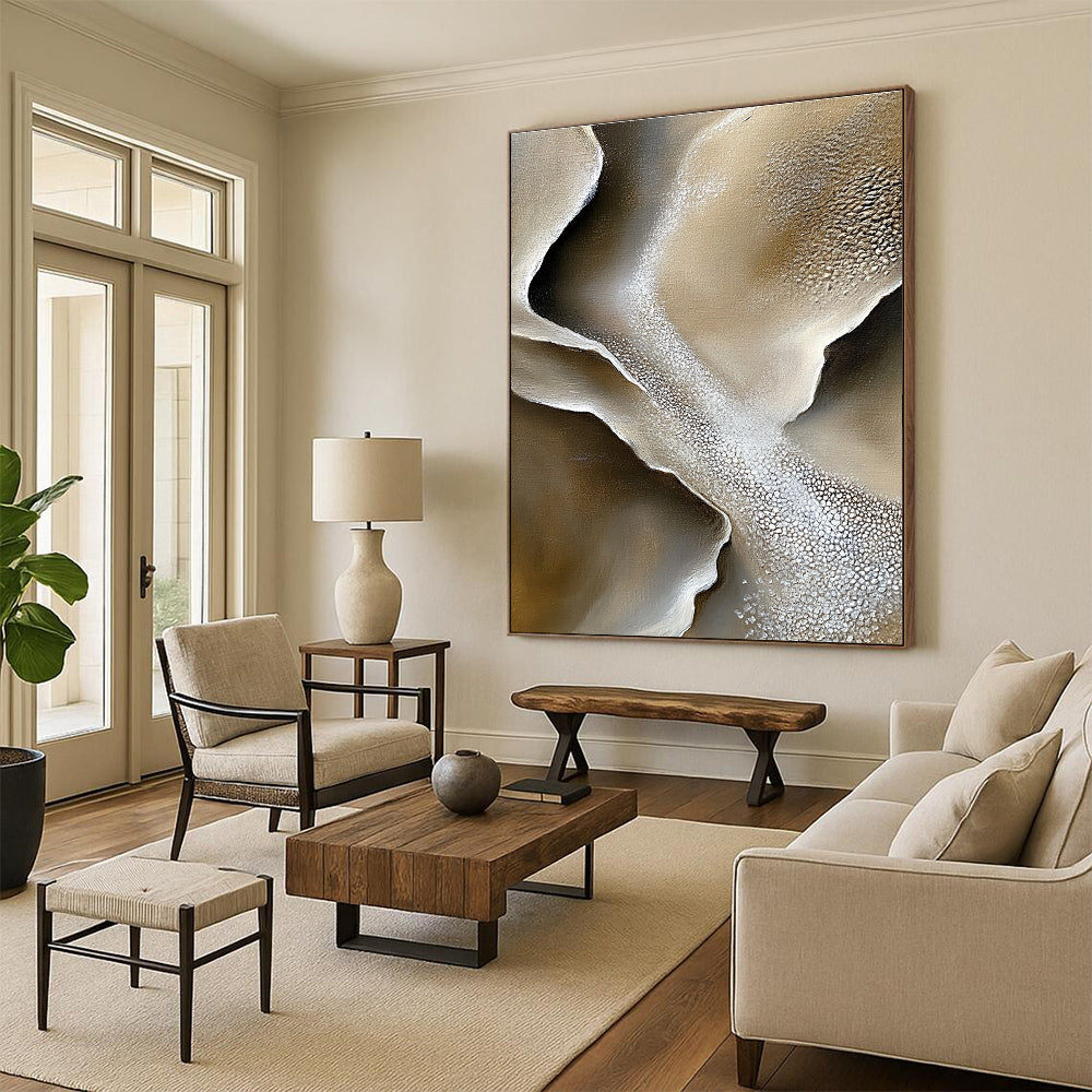 Textured Earth - Tone Abstract for Modern Living Room & Art Gallery Space STSC530