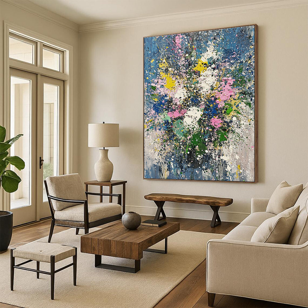 Splatter Flower Bouquet for Bohemian Café & Vibrant Home Dining Room STSC181