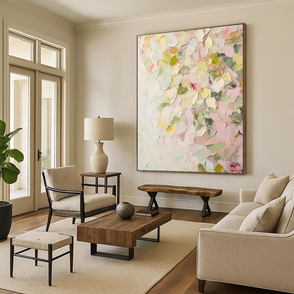 Pastel Flower Cluster Art for Minimalist Nursery & Spring Garden Brunch Spot DLZ1398