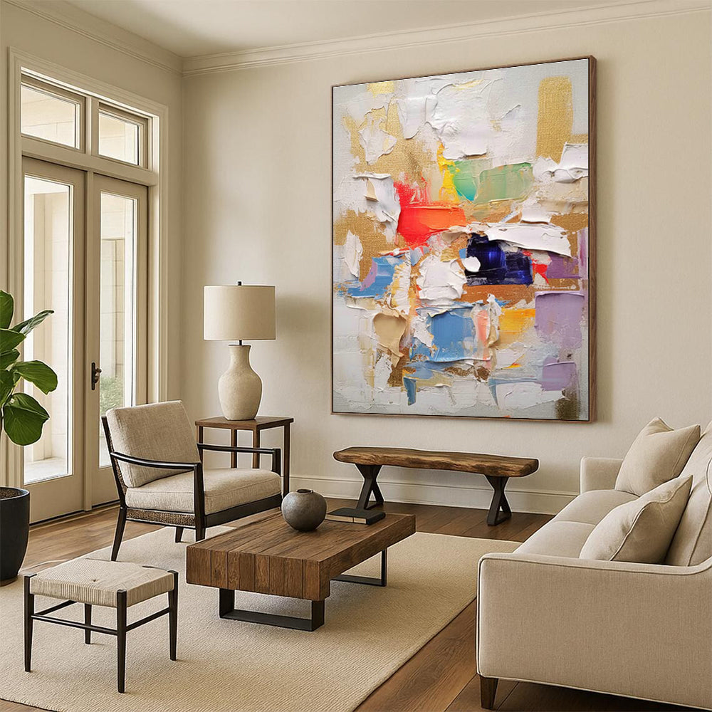 Colorful Collage - like Abstract Art for Art School Gallery & Trendy Bar DLZ1064