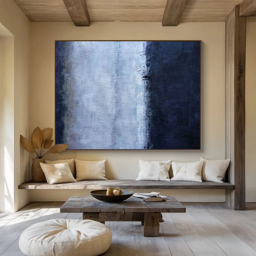 Blue - Gray Abstract Art for Modern Office Reception Area Walls DLZ3224