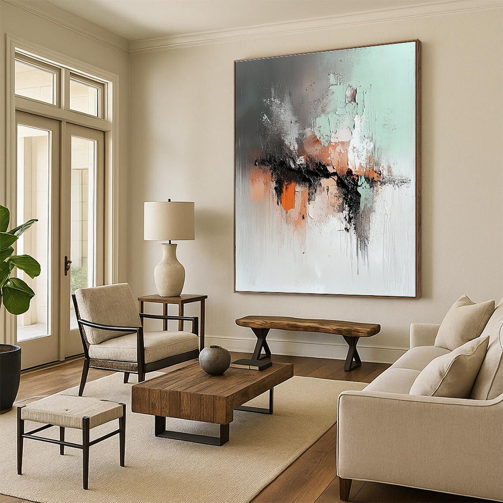 Textured Abstract in Muted Tones for Cozy Reading Nook & Art - Centric Library STSC795