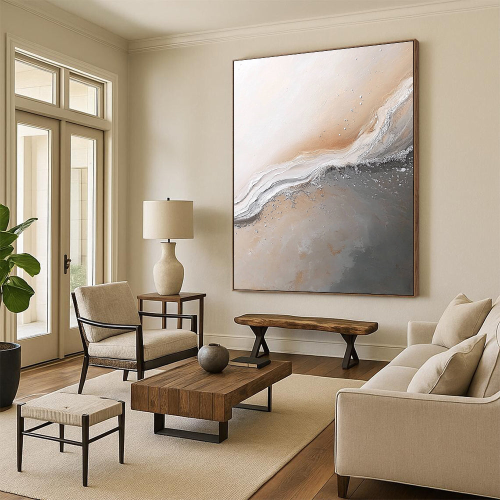 Serene Abstract Art for Scandinavian Bedroom & Coastal Café STSC014