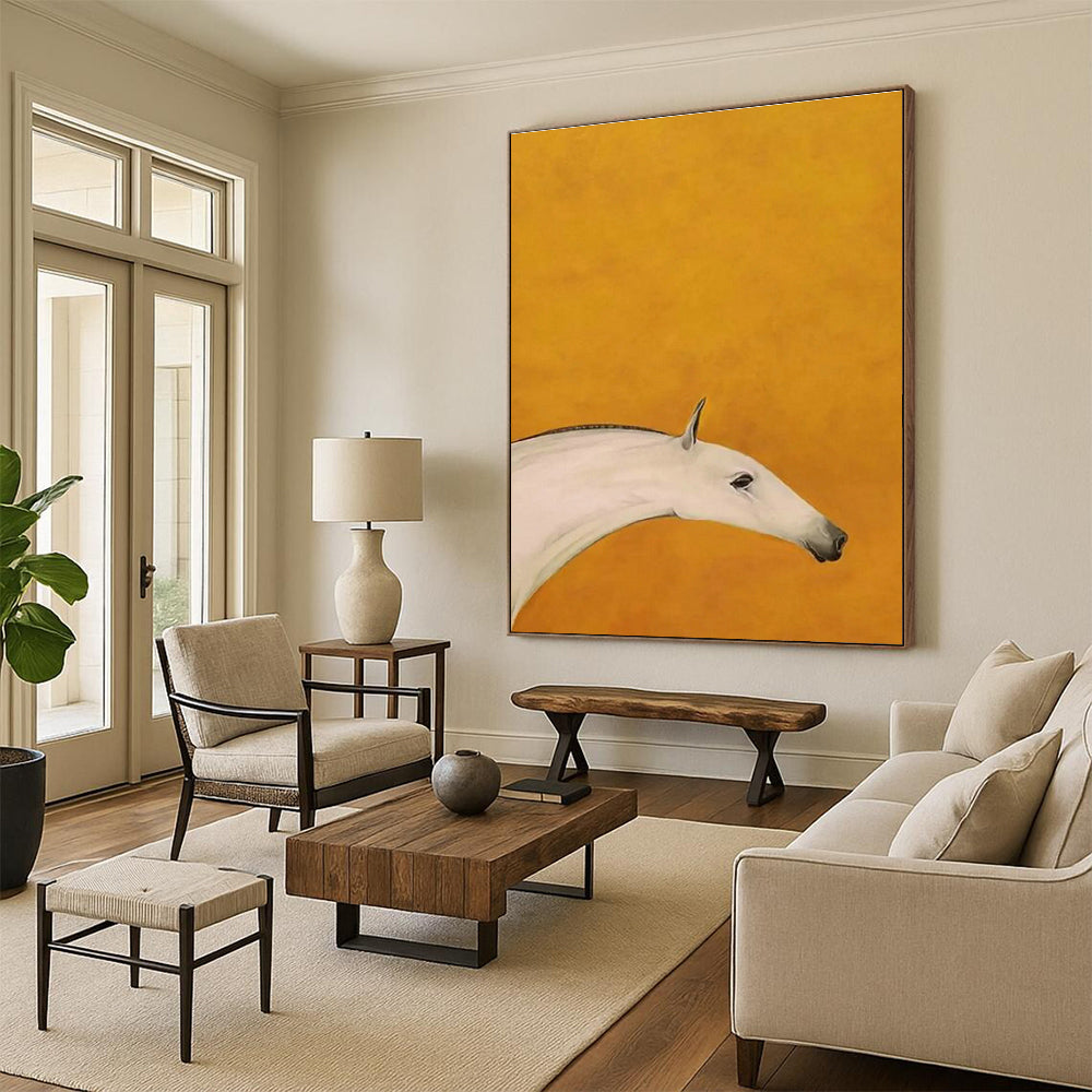 White Horse Head Art for Living Room & Study DLZ0431